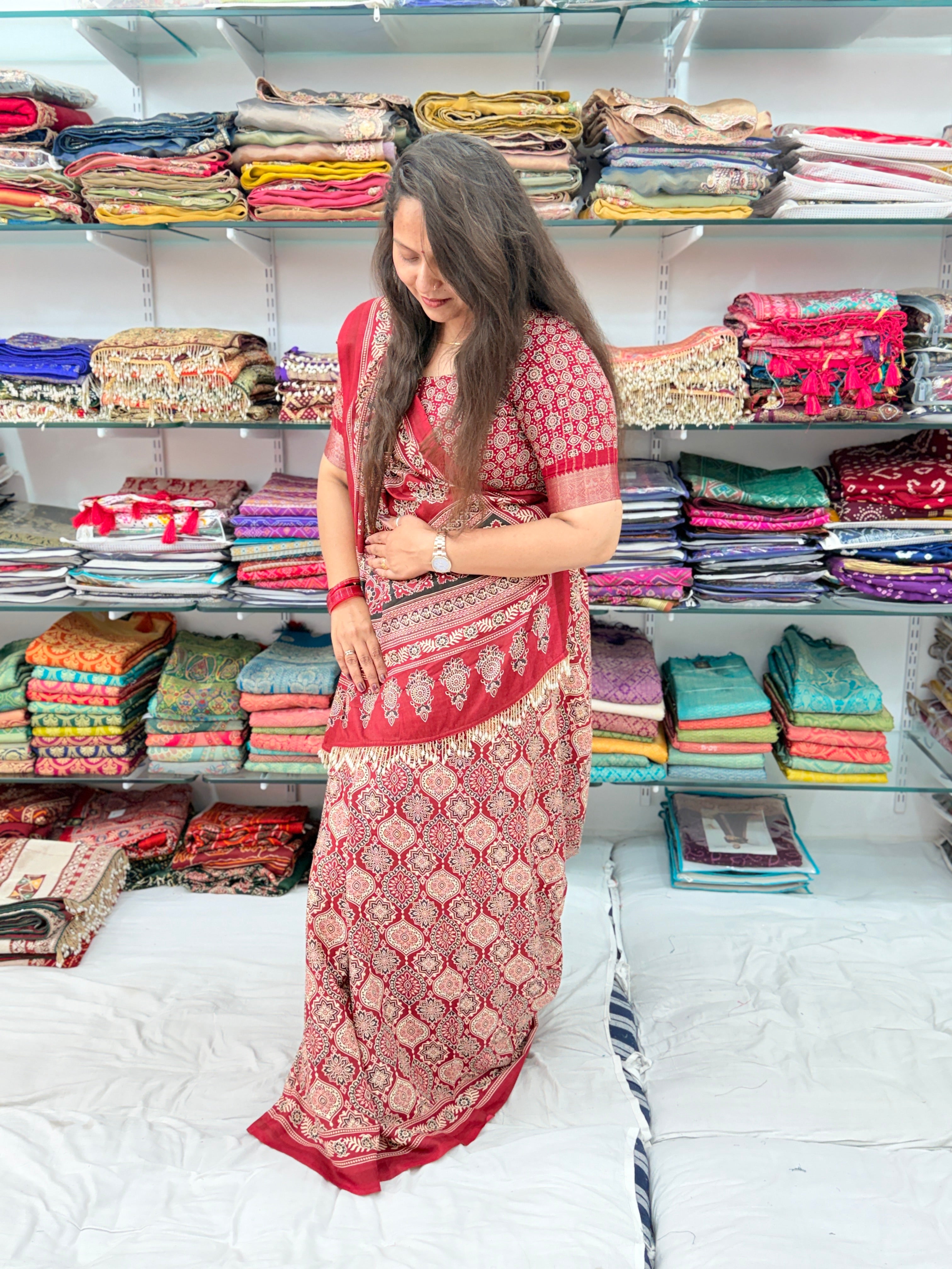 TRADITIONAL AJRAKH SAREE