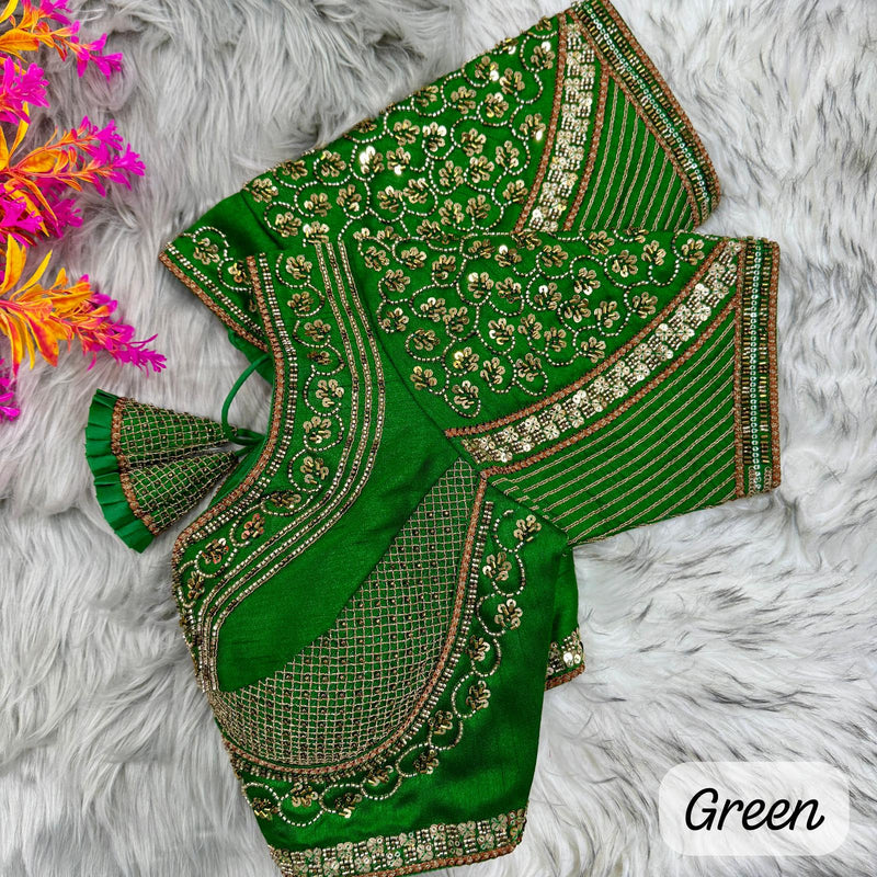 BEAUTIFUL SABYASACHI STYLE PURE HANDWORK BRIDAL BLOUSE