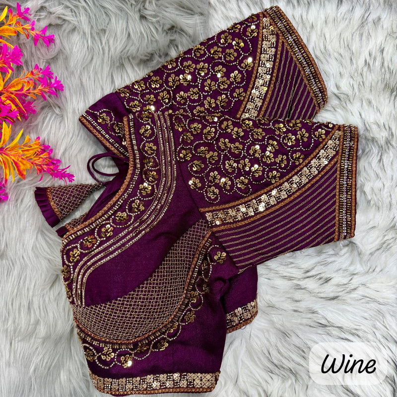 BEAUTIFUL SABYASACHI STYLE PURE HANDWORK BRIDAL BLOUSE