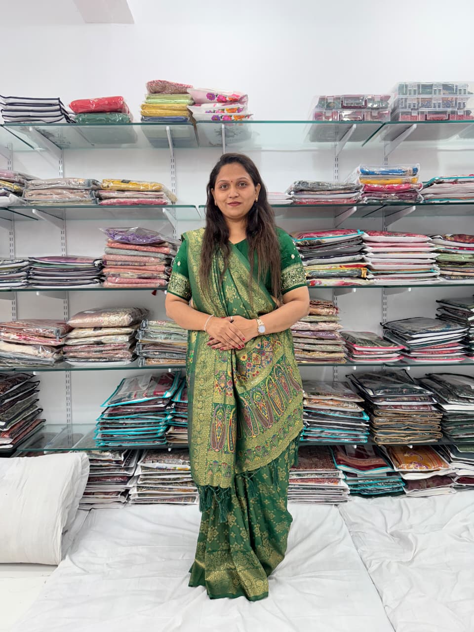 MEENA KARI PALLU SOFTY SILK GREEN COLOR SAREE